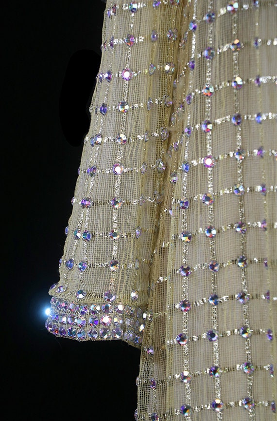 Norman Norell jeweled dress, heavily rhinestone b… - image 3