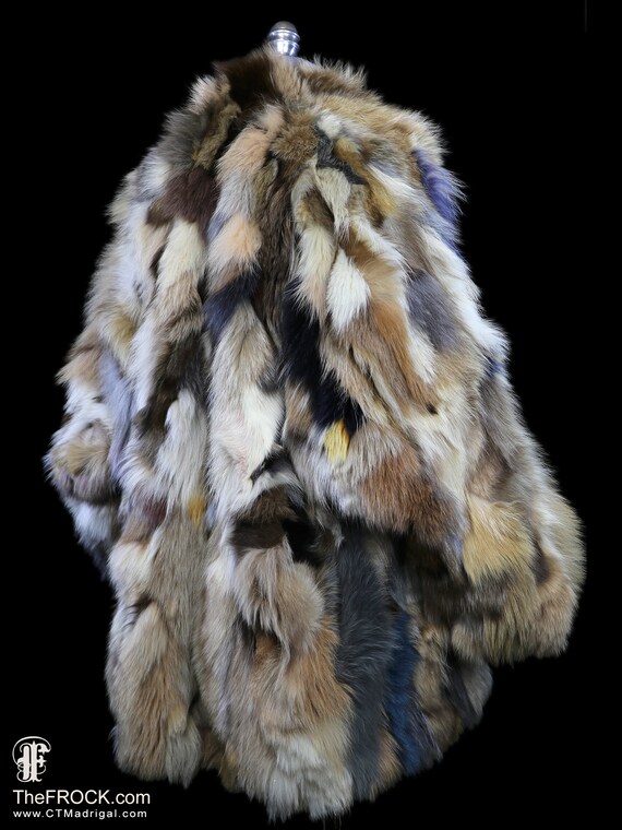 Fox coat jacket colorful patchwork fur jacket, wi… - image 5