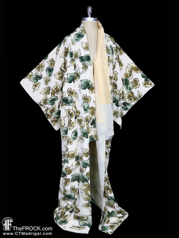 Antique silk kimono, robe, coat or dressing gown,… - image 1