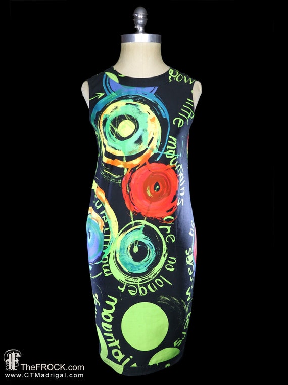 Gianni Versace graffiti print dress cocktail, abst