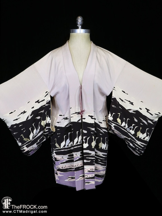 Antique silk kimono, robe or jacket or dressing g… - image 1