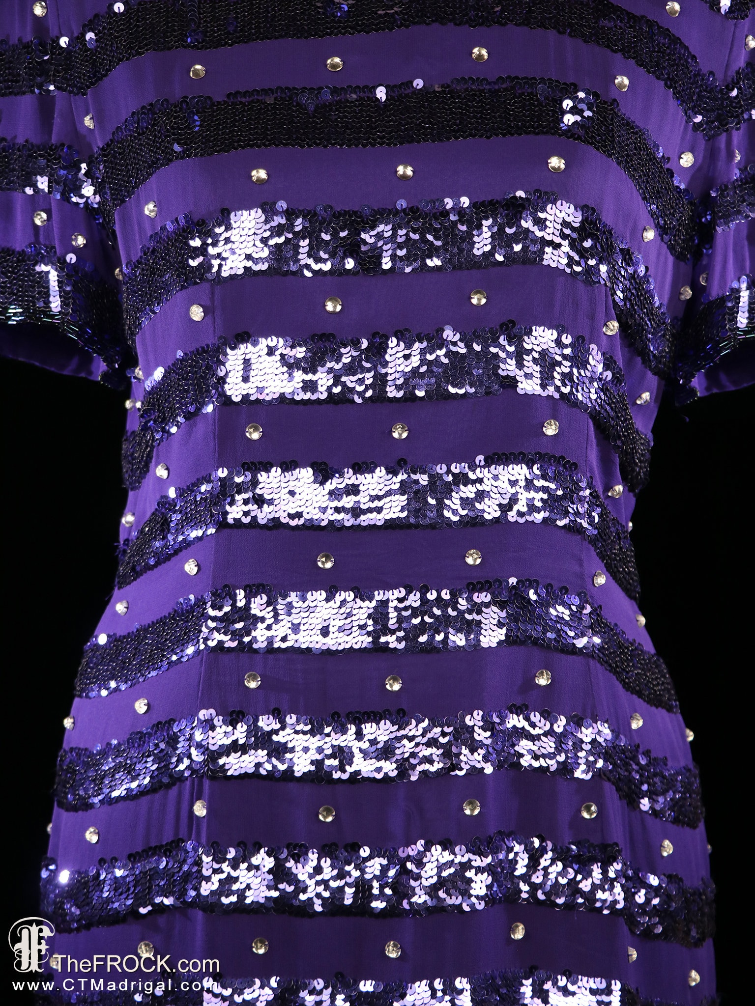 Saks Fifth Avenueヴィクトリアンヴィンテージビーズドレス Saks 5th Ave Sequined Cocktail Dress, Silk Chiffon Jeweled