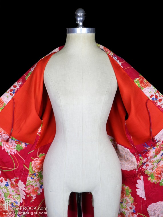Antique silk haori kimono, robe or jacket or dres… - image 6