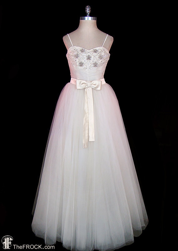 Hattie Carnegie 1950s wedding, prom, evening dress