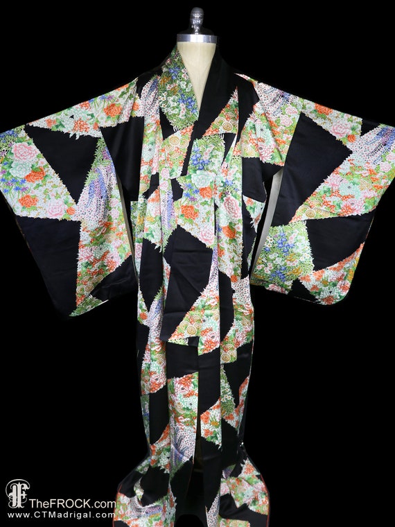 Silk kimono, robe or coat or dressing gown, vinta… - image 2