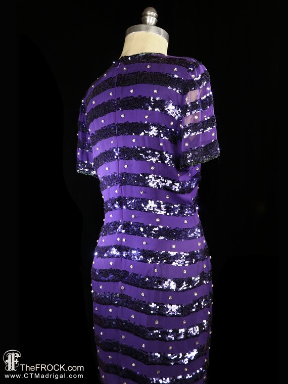 Saks 5th Ave sequined cocktail dress, silk chiffo… - image 5