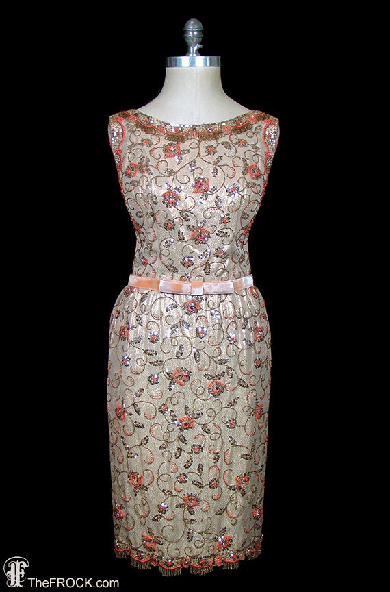 gold lame cocktail dress