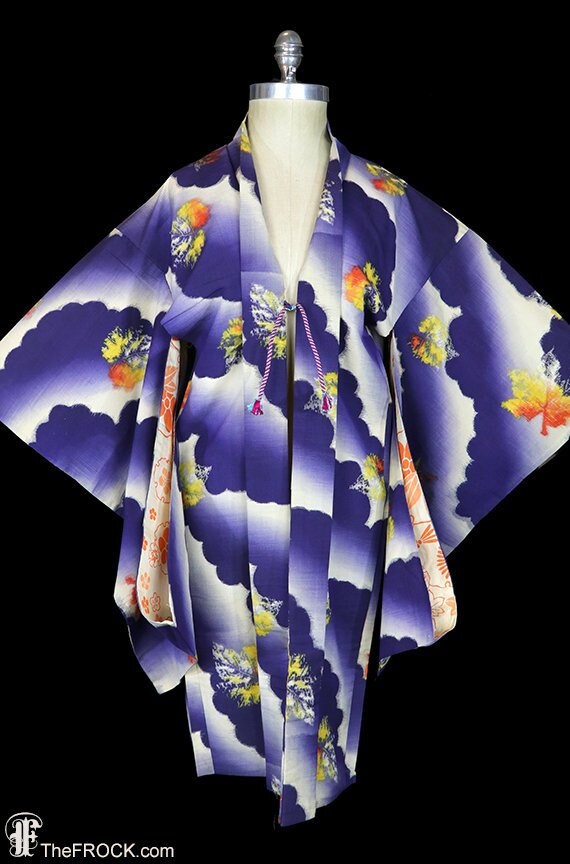 Antique silk kimono, robe or jacket or dressing gown,… Gem
