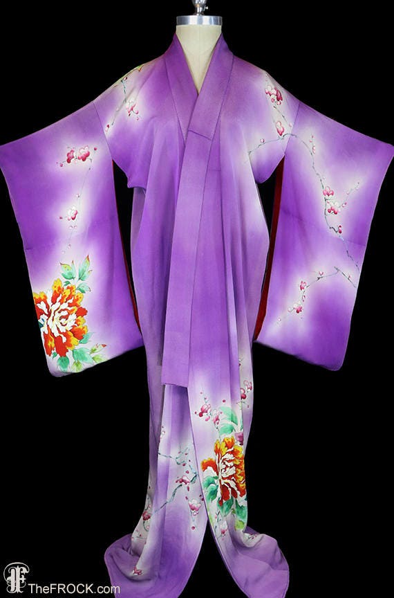 1930s silk kimono, robe or coat or dressing gown,