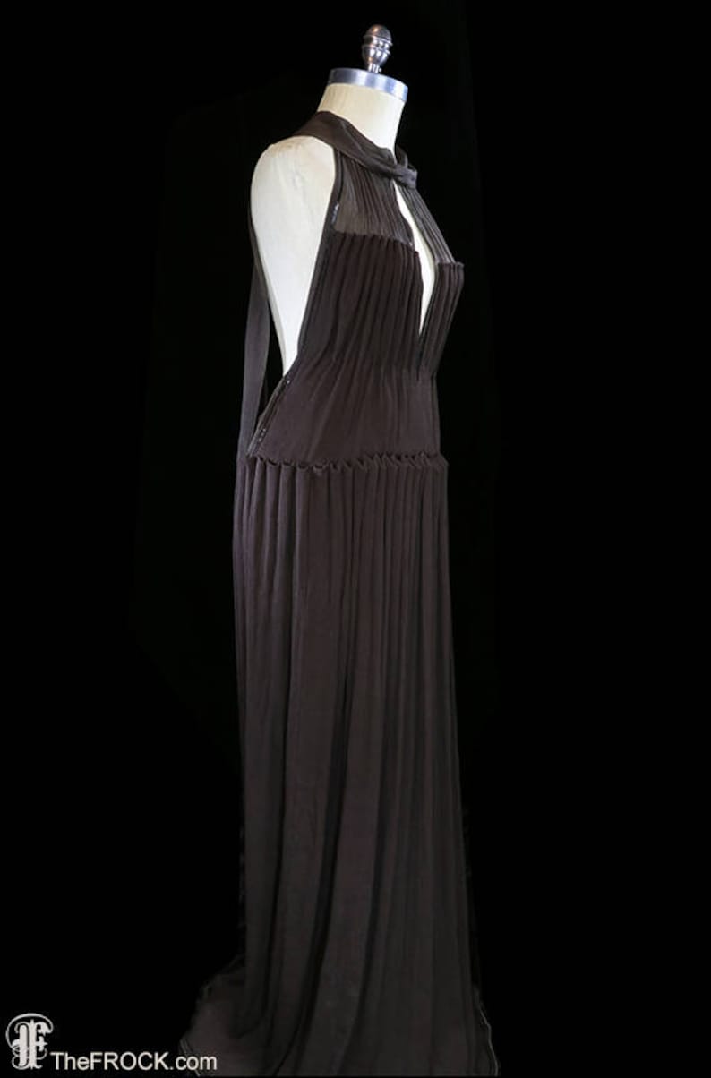 Yves Saint Laurent Chiffon Gown YSL Halter Dress Sleeveless - Etsy Canada