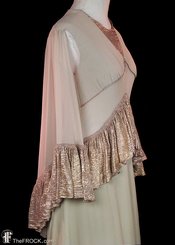 1930s sleeveless gown matching cape, post flapper… - image 2