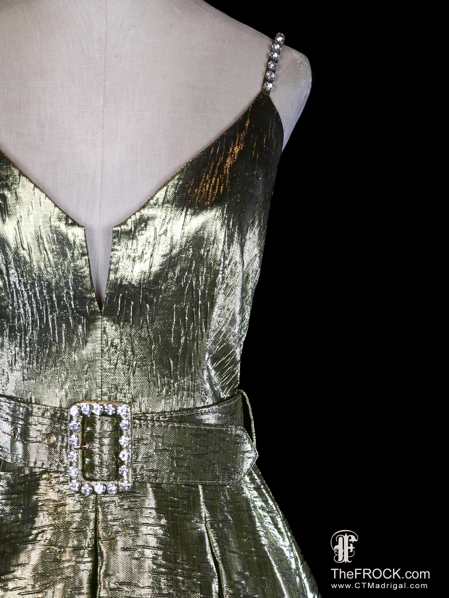 oscar de la renta gold lame dress Lamé Gown main image 1
