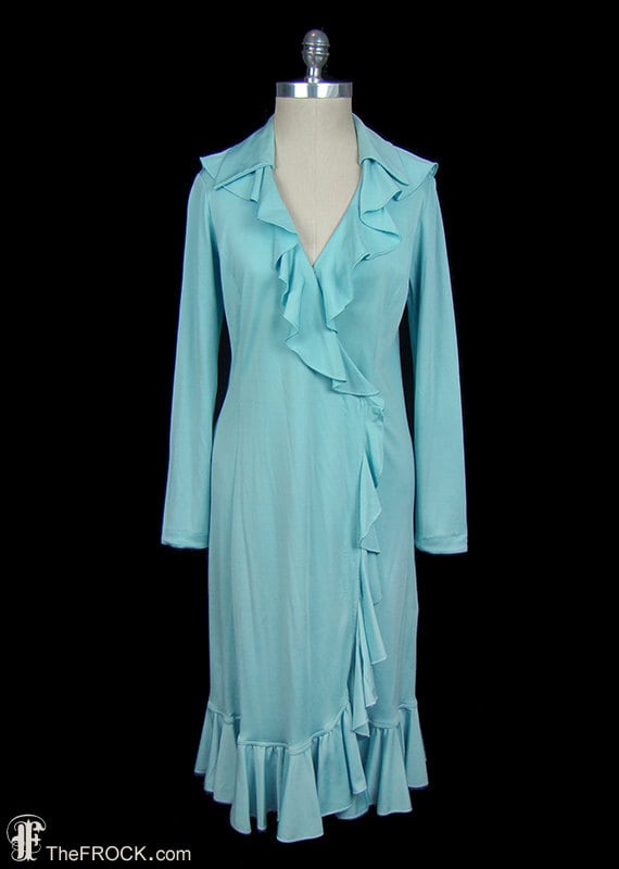 Halston dress, vintage wrap jersey day or evening… - image 1