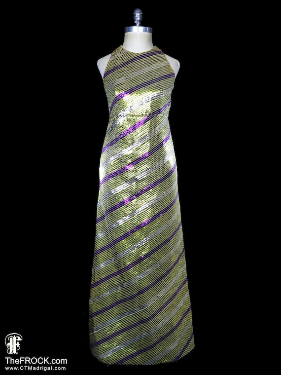 purple green and gold sequin dress Purple, Green & Gold Sequin Dress 3T main image 1