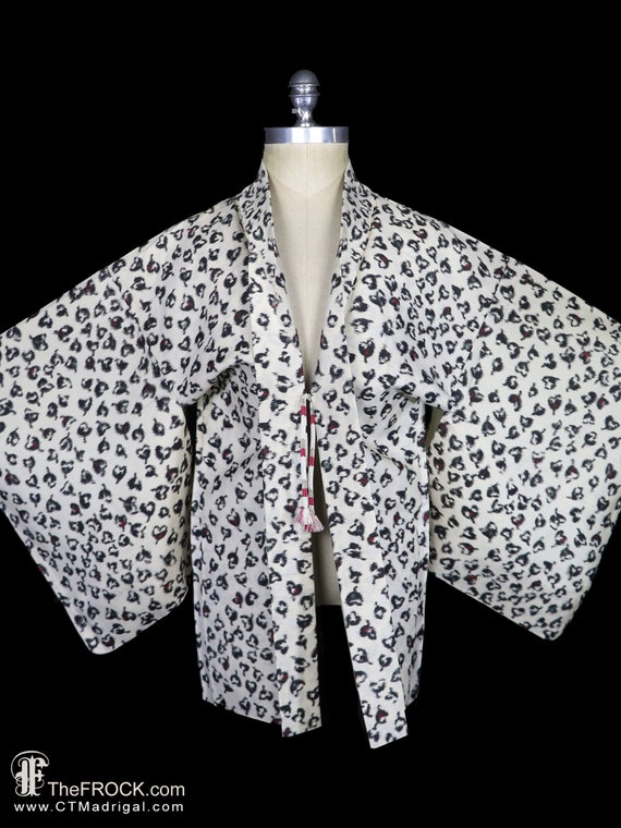 Leopard Silk Haori Kimono, Robe or Jacket or Dressing Gown