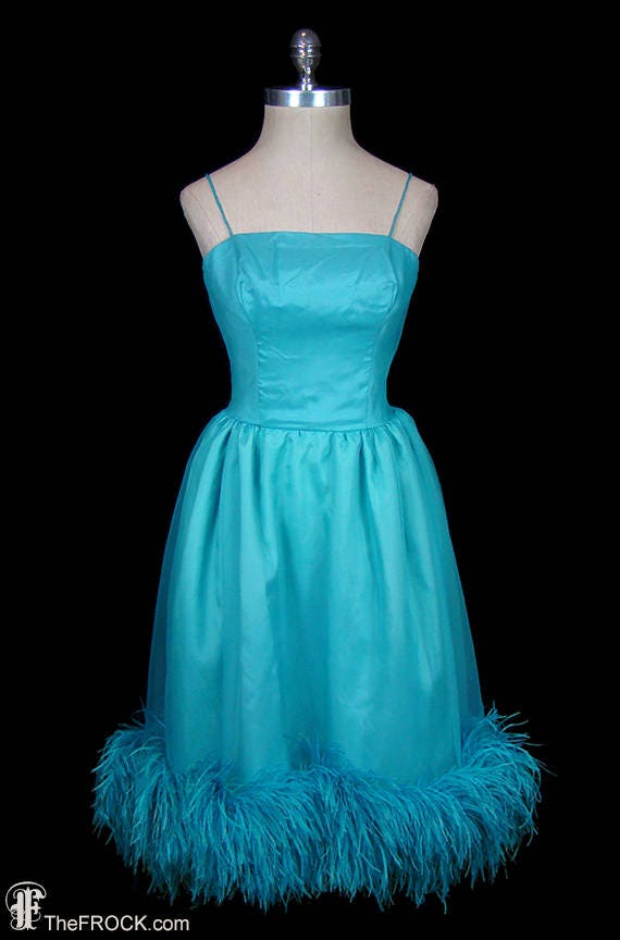 Sarmi ostrich feather dress, silk organza gown, sl