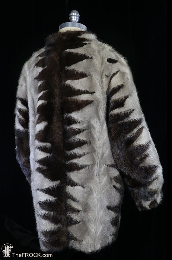 Unique vintage mink coat, blue iris fur jacket, b… - image 5