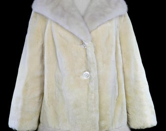 1950年代のミンクの毛皮のジャケット、60年代のクリームアイボリー