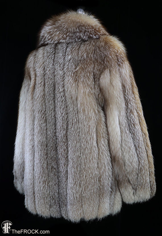 Oscar De La Renta Fox Jacket Vintage Fur Winter Coat Silver - Etsy