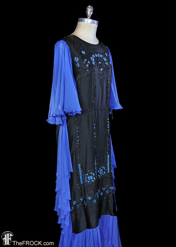 RESERVED - 1920s gown, flapper era beaded art dec… - image 4