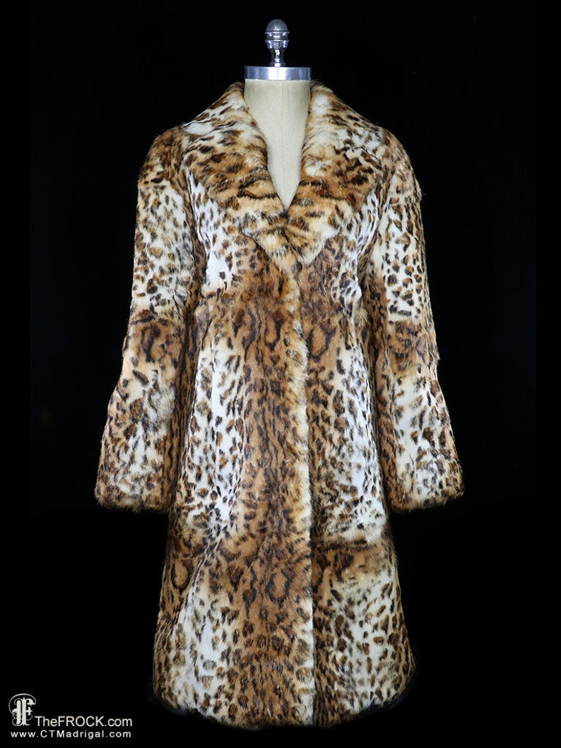 Spotted Fur Coat Vintage Rabbit Jacket Animal Leopard Cheetah - Etsy