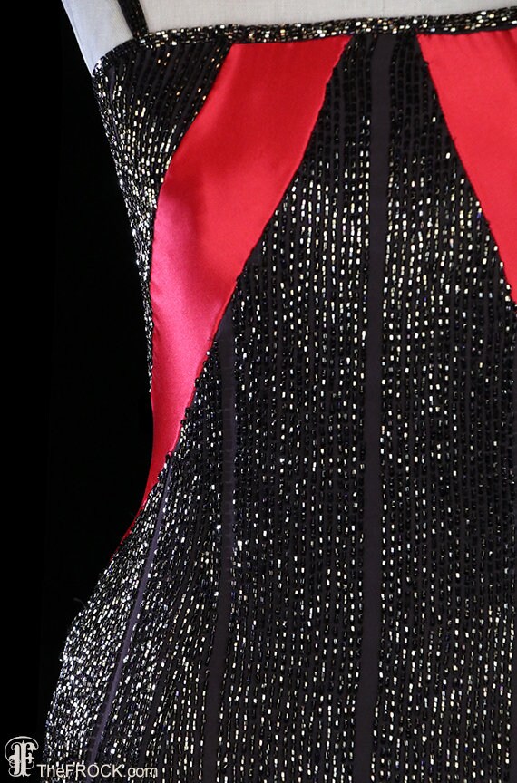 Buy Yves Saint Laurent Beaded Gown, YSL Red Carpet Dress, Sleeveless, Red  Silk Satin, French Couture, Body Con, Brown Silk, Shoulder Straps Online in  India - Etsy