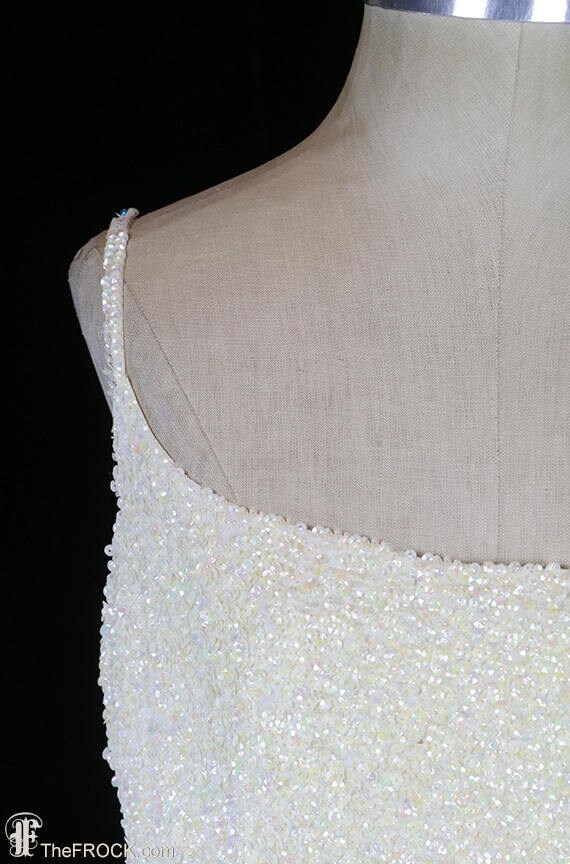 Ceil Chapman evening gown or wedding dress, sequi… - image 2