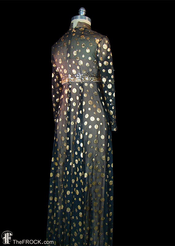black and gold chiffon dress Black/Gold Ombr Lurex Bustier Gown with Train