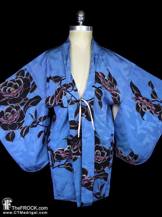 Hand painted silk kimono, robe or jacket or dressi