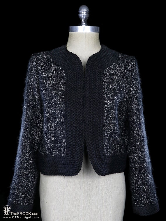 Yves Saint Laurent jacket coat, vintage boucle kn… - image 1