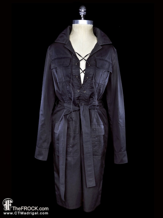 Yves Saint Laurent dress, black safari Rive Gauch… - image 1