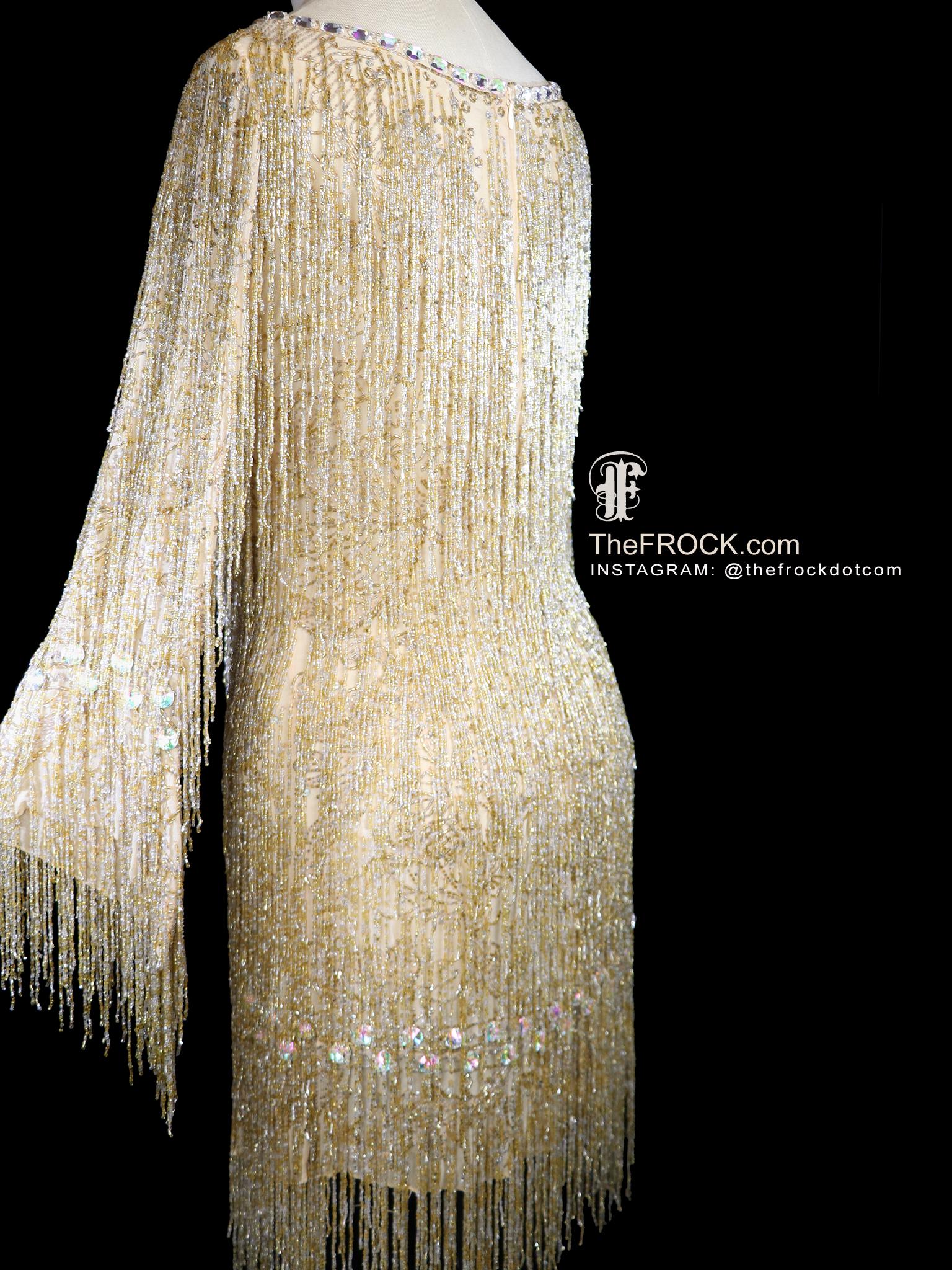 Roberto Cavalli Gold Beaded Fringe Dress Jeweled Long Sleeve Couture Cocktail Party Reception Bodycon - Etsy Roberto Cavalli Gold Beaded Fringe Dress Jeweled Long Sleeve Couture Cocktail Party Reception Bodycon - Etsy