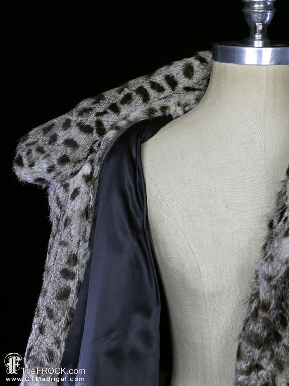 Long fur coat, spotted rabbit fur jacket animal p… - image 7