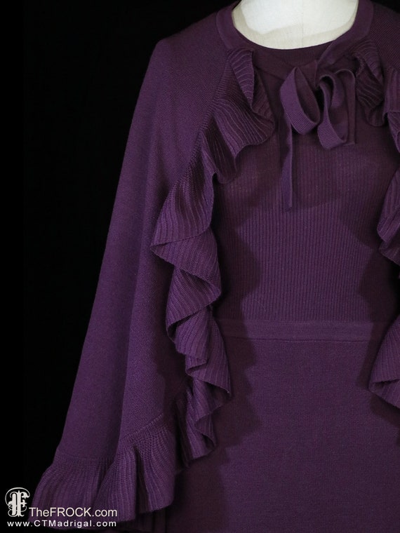 Halston maxi dress and cape, vintage long sleeve … - image 2