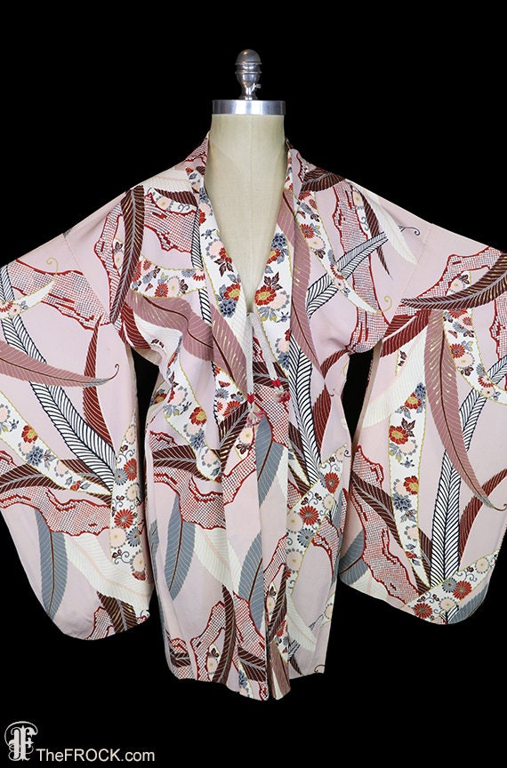 Antique silk kimono, robe or jacket or dressing go