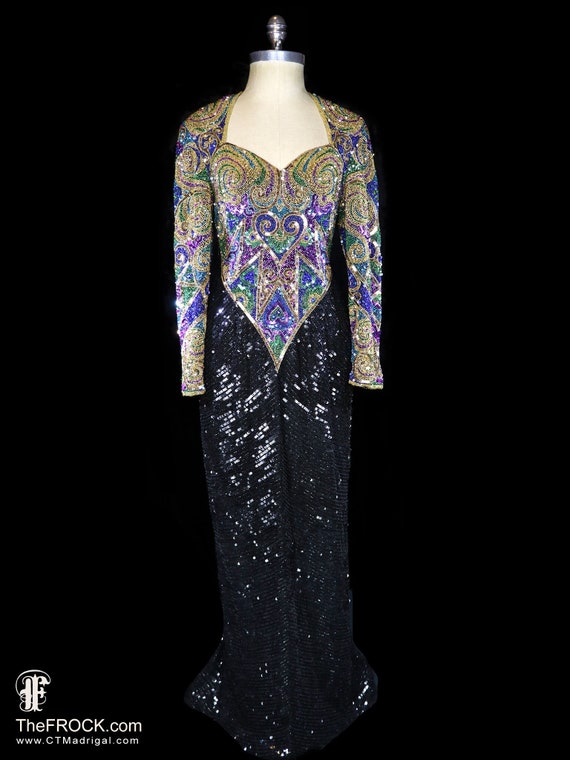 princess polly baby blue dress Naeem Khan Gold/Multi Beaded Fringe Dress main image 1