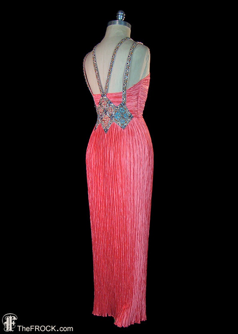 heavily beaded evening gown