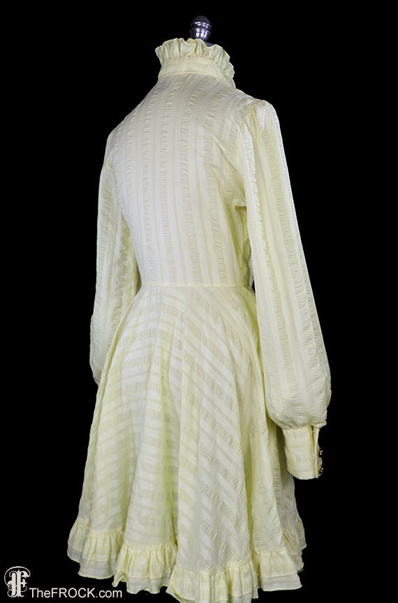 Jean Varon dress, 1960s / 1970s ruffled shirt dre… - image 4
