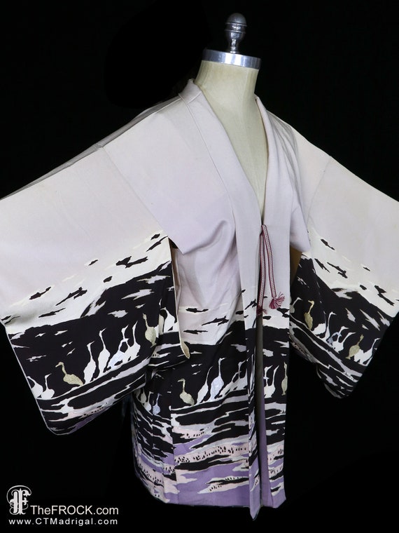 Antique silk kimono, robe or jacket or dressing g… - image 5