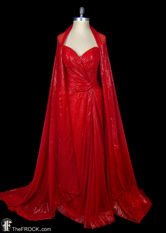 vintage red gown