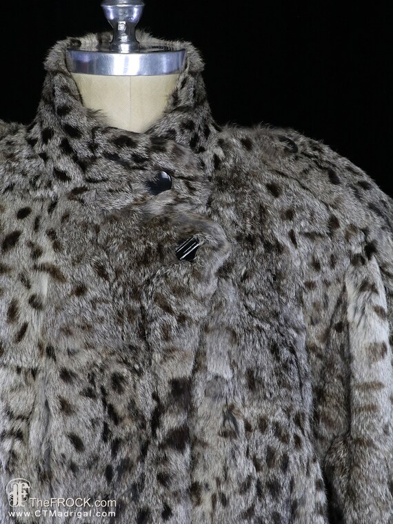 Long Fur Coat, Spotted Rabbit Fur Jacket Animal Print
