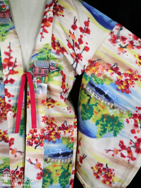 Cream yellow silk haori kimono, robe or jacket or… - image 2