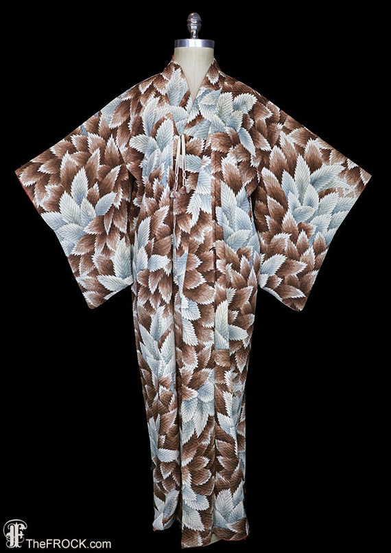 Antique silk kimono, robe, coat or dressing gown,… - image 1