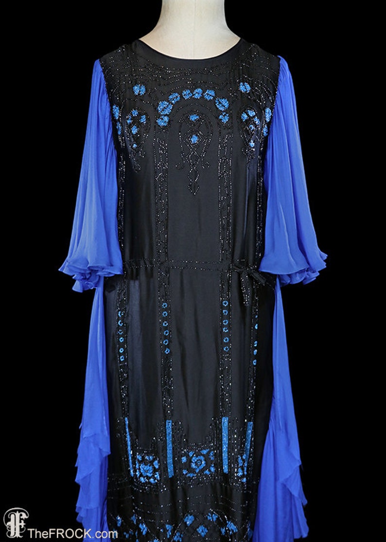 1920s Gown Flapper Era Beaded Art Deco Dress Rare Antique - Etsy