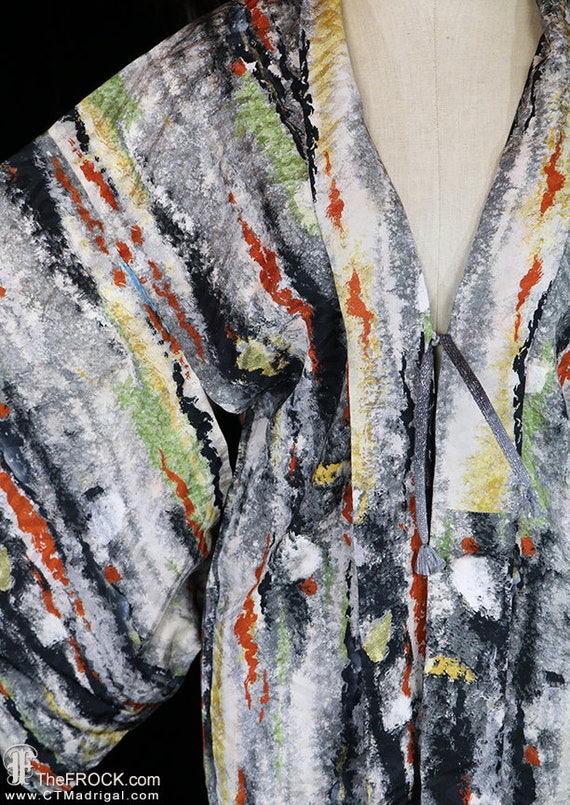 Antique silk haori kimono, robe or jacket or dres… - image 2