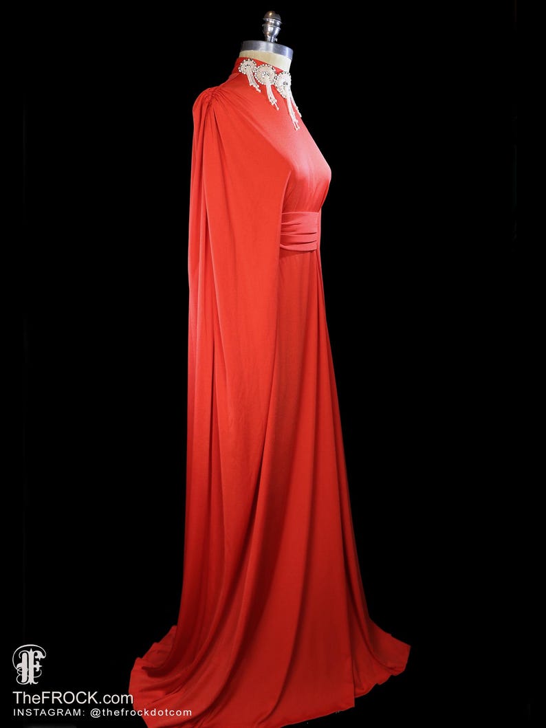 Marquee Red Drape Gown with Belt