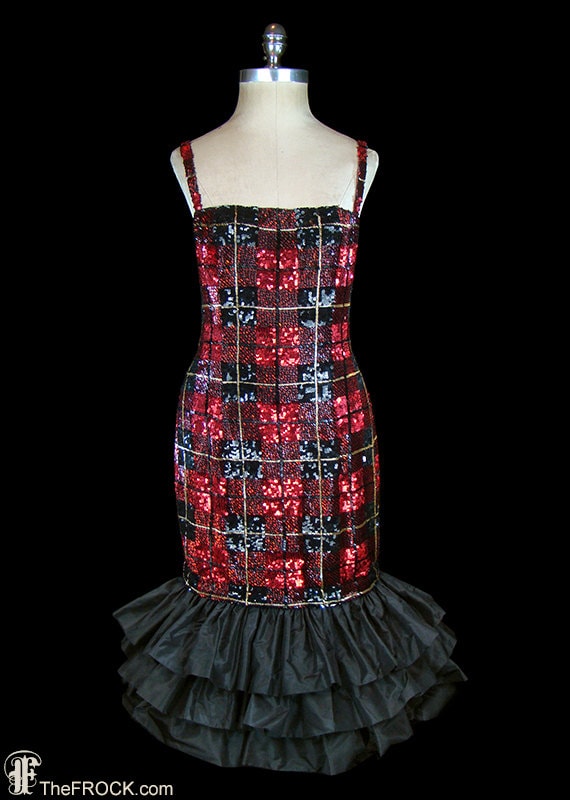 red plaid wedding dress fitted lace wedding dress Red Tartan Plaid Dress