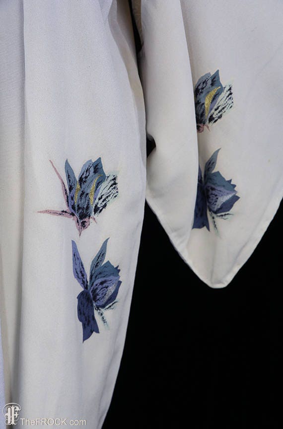 Antique silk kimono, robe or jacket or dressing g… - image 3