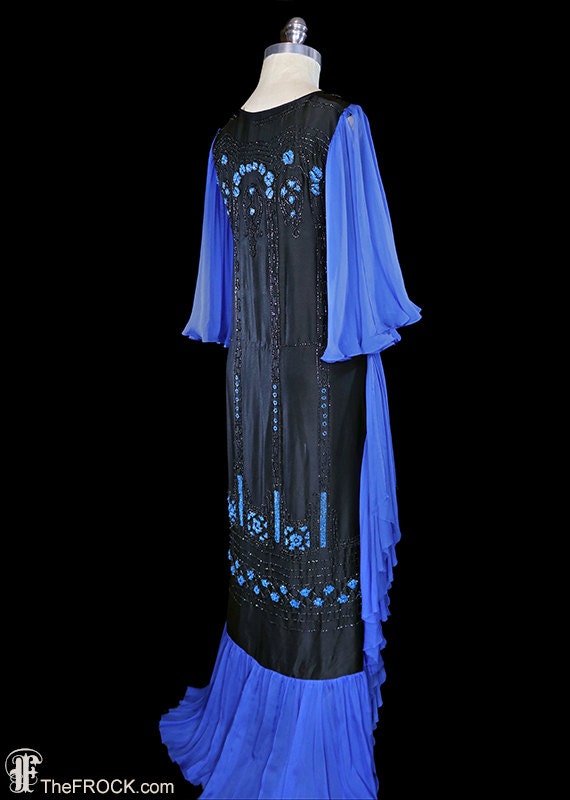 RESERVED - 1920s gown, flapper era beaded art dec… - image 5