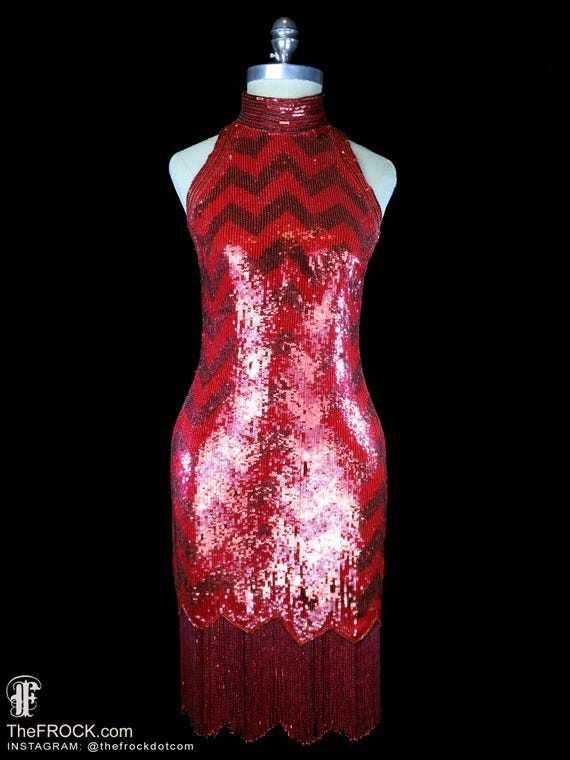 princess polly baby blue dress Naeem Khan Beaded Red Sequined Dress Riazee Halter Cocktail Reception Party  Trophy Pageant Vegas Body Con Heavily Beaded Sleeveless